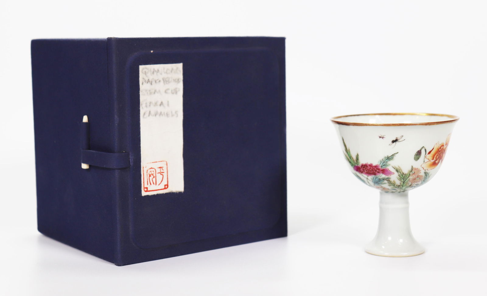 Fine Chinese Fencai Enamel Porcelain Sm Stemcup (1 of 8)