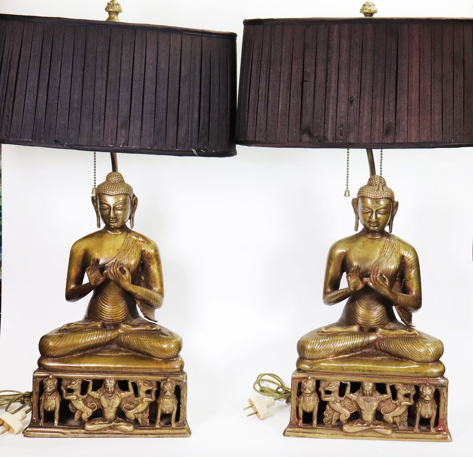Pair Tibetan Seated Bronze Buddhas (1 of 7)