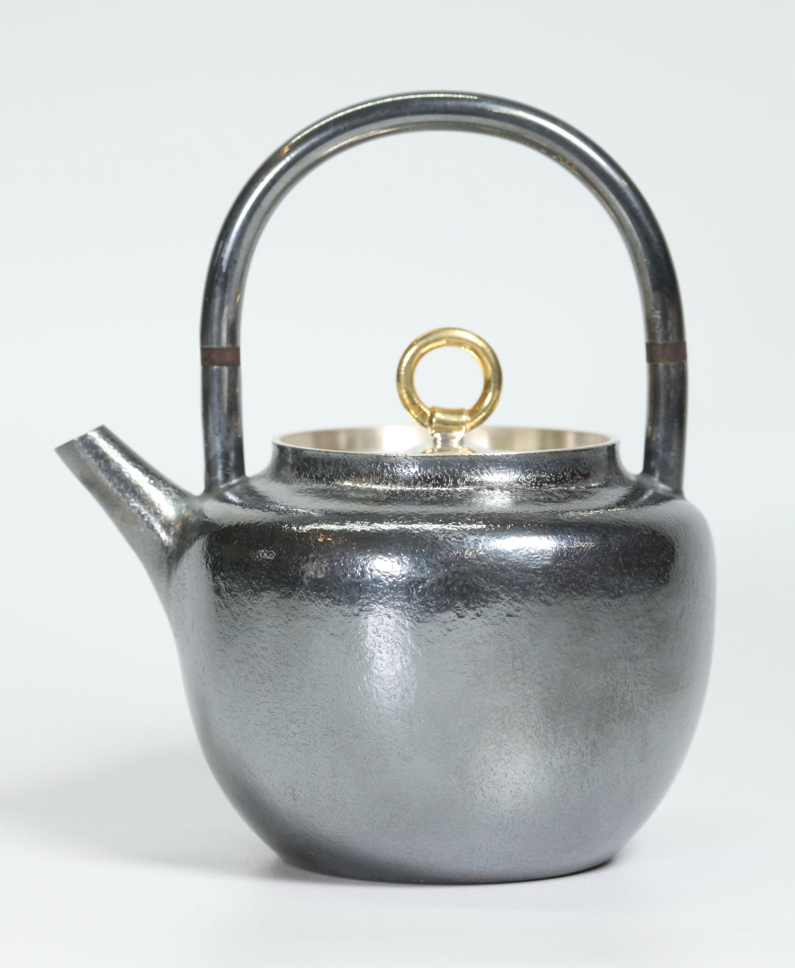 Japanese Textured Blackened Silver Teapot; 324G (1 of 5)