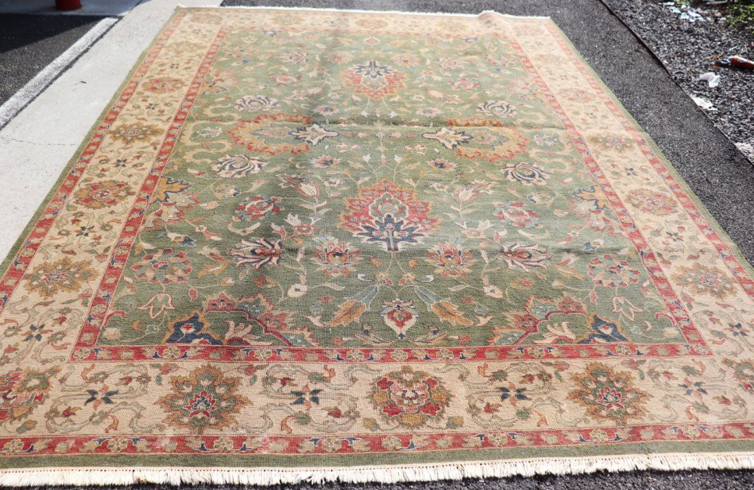 "Persian Design" Celadon Green Looped Carpet (1 of 6)
