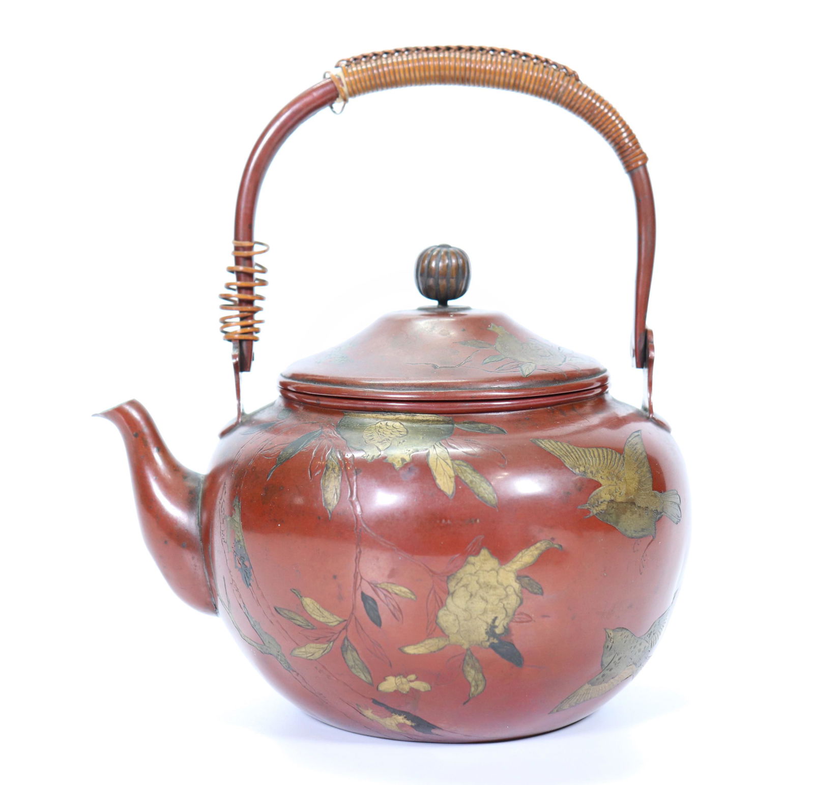 Japanese Engraved & Gilt Copper Teapot (1 of 6)