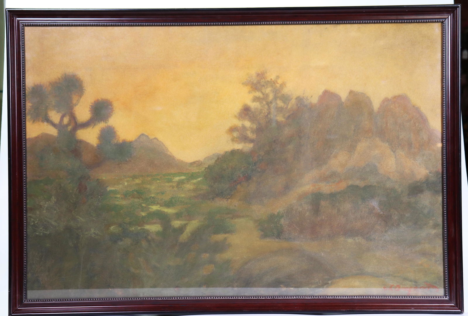 Everett Lloyd Bryant; Desert Scene at Dawn Gouache (1 of 3)