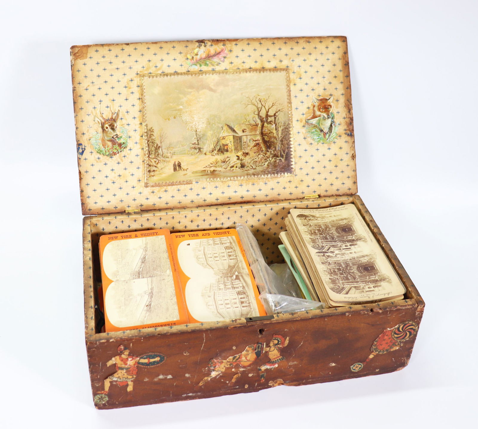 Group 239+ Stereo Photographs; Wood Souvenir Box (1 of 6)