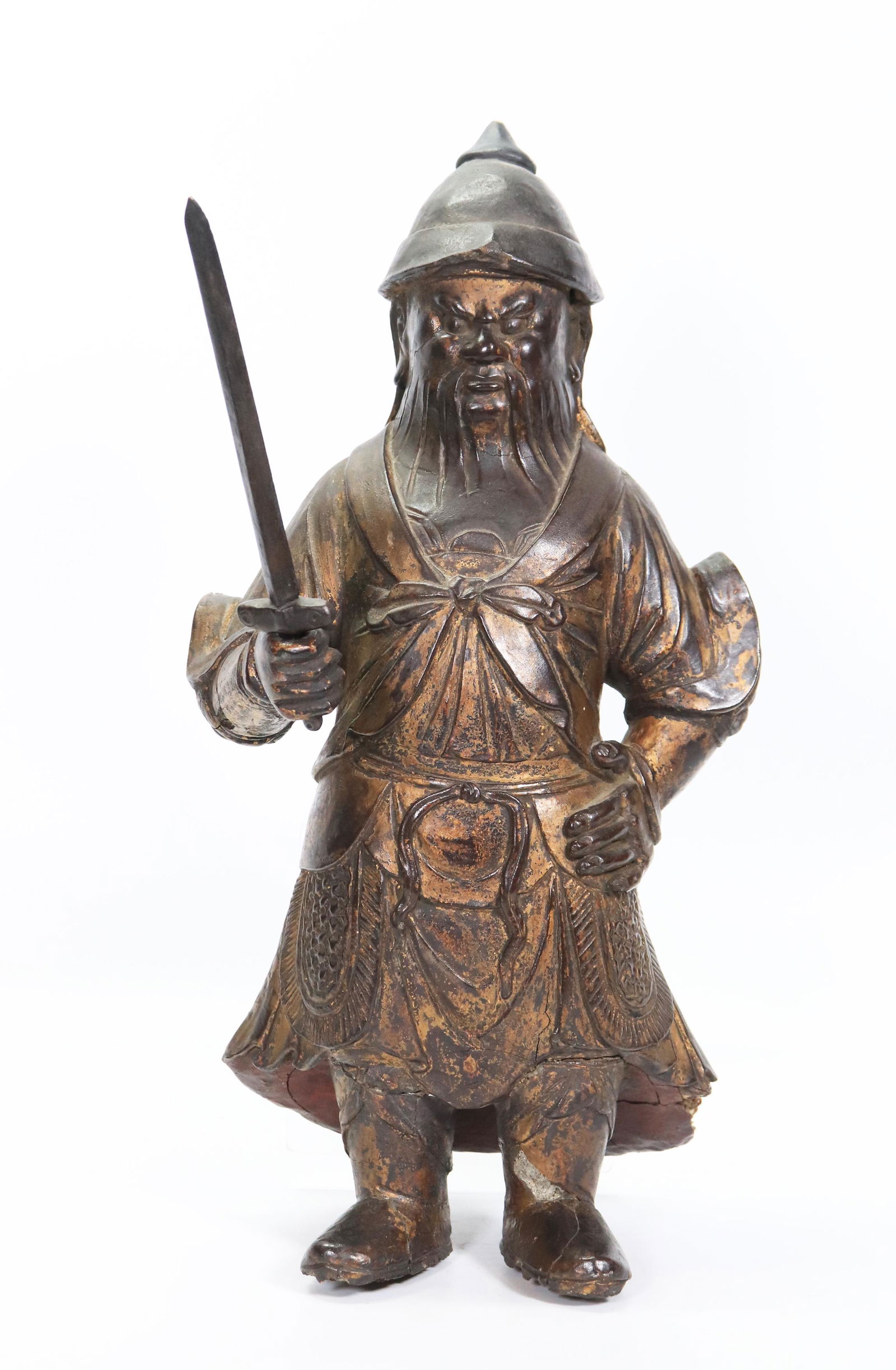 Chinese Gilt Lacquer Standing Military General (1 of 6)