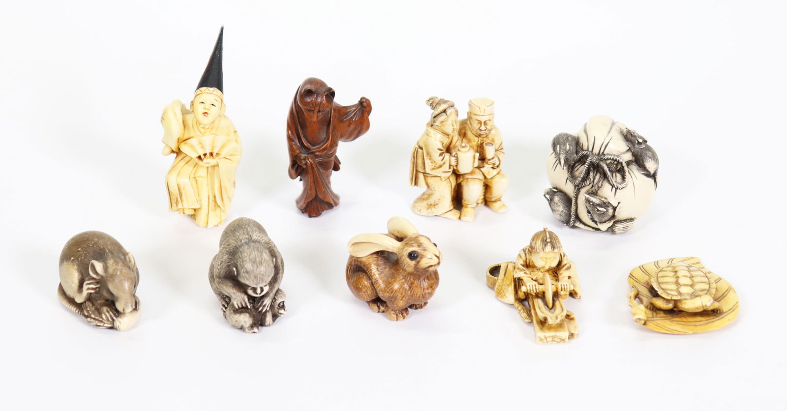 9 Carved Resin Netsuke; Peabody Essex Museum, Etc. (1 of 8)
