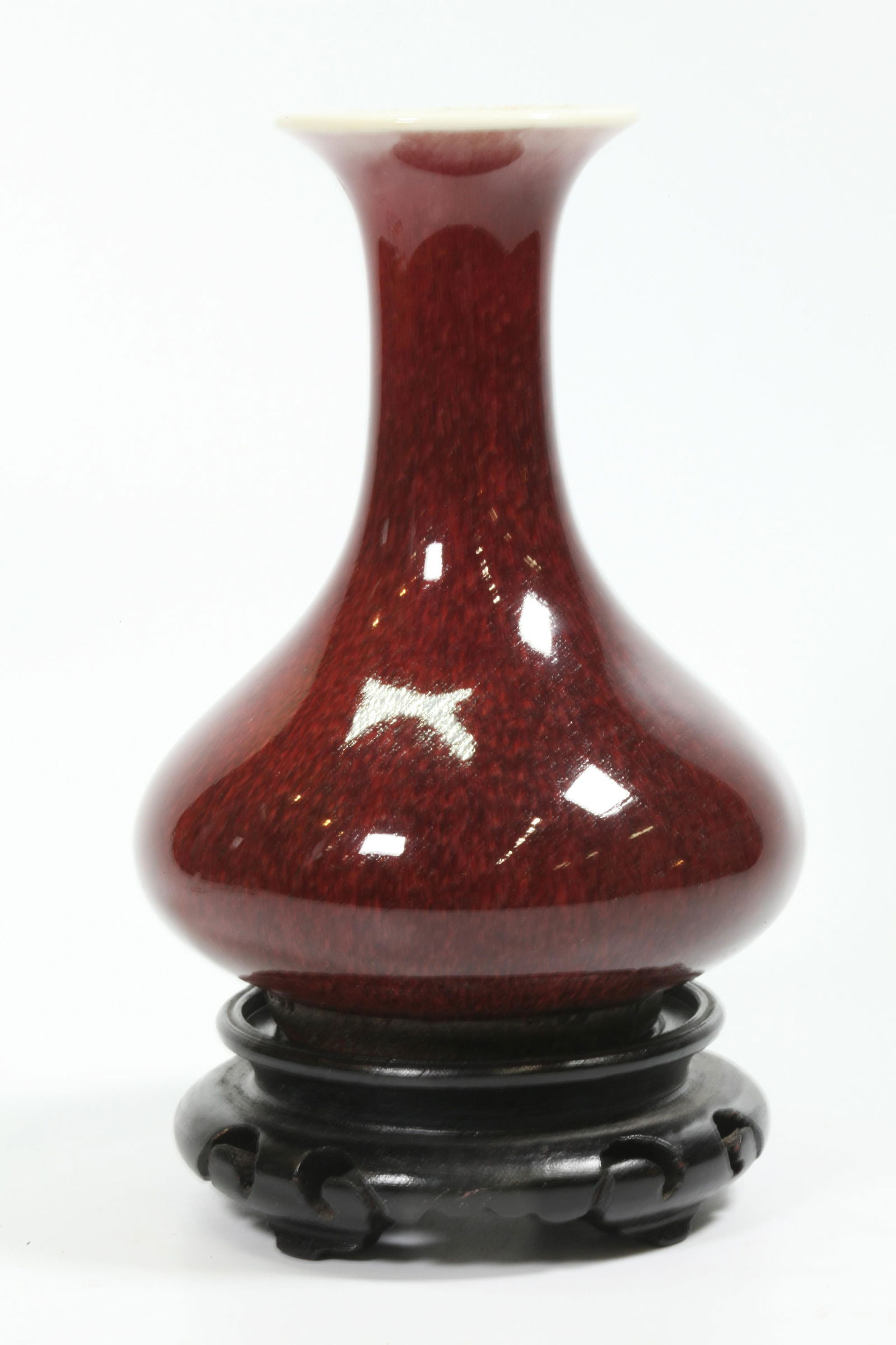 Chinese 19 C Langyao Red Porcelain Vase (1 of 5)