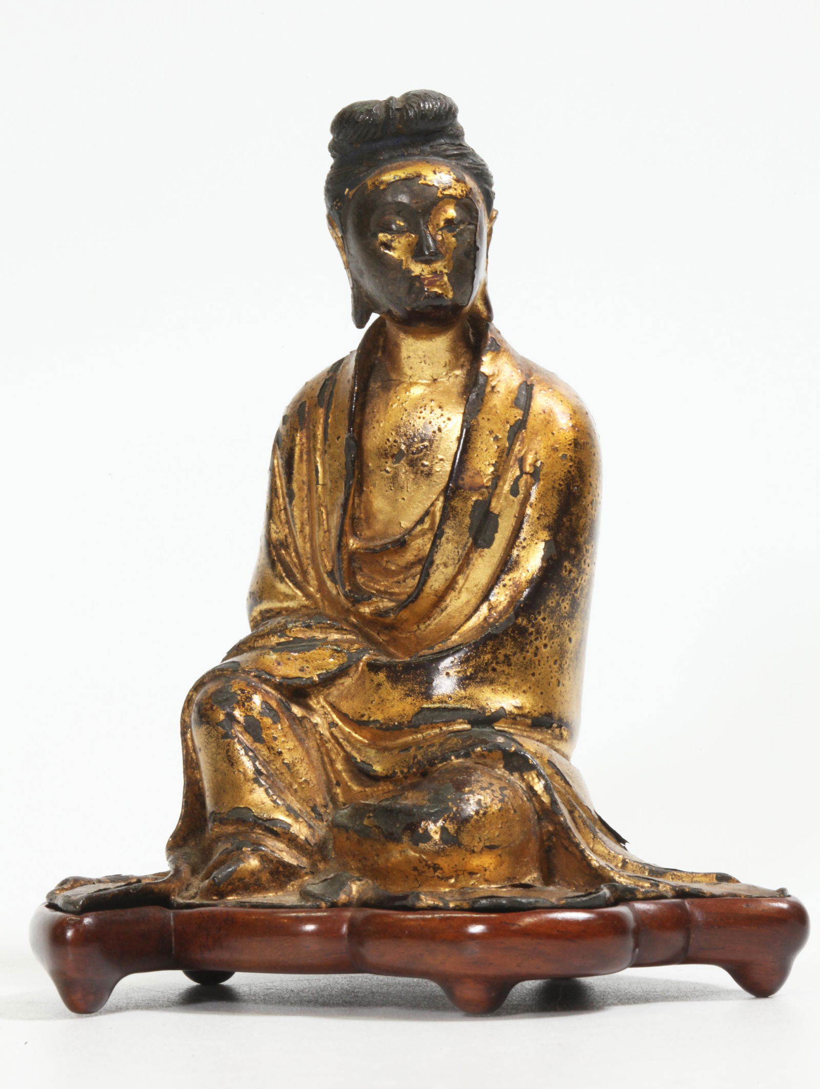 Fine Chinese 17 C Gilt Bronze Seated Guanyin (1 of 5)