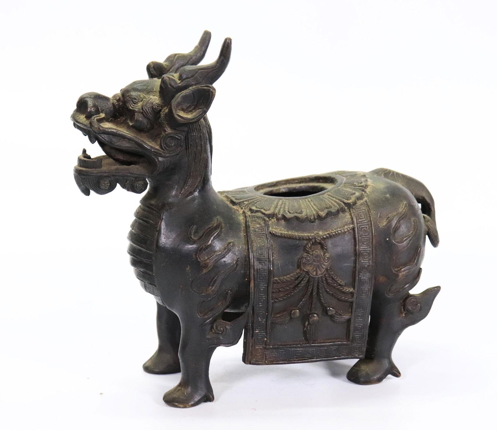 Chinese Early Qing Bronze Auspicious Qilin Figure (1 of 5)