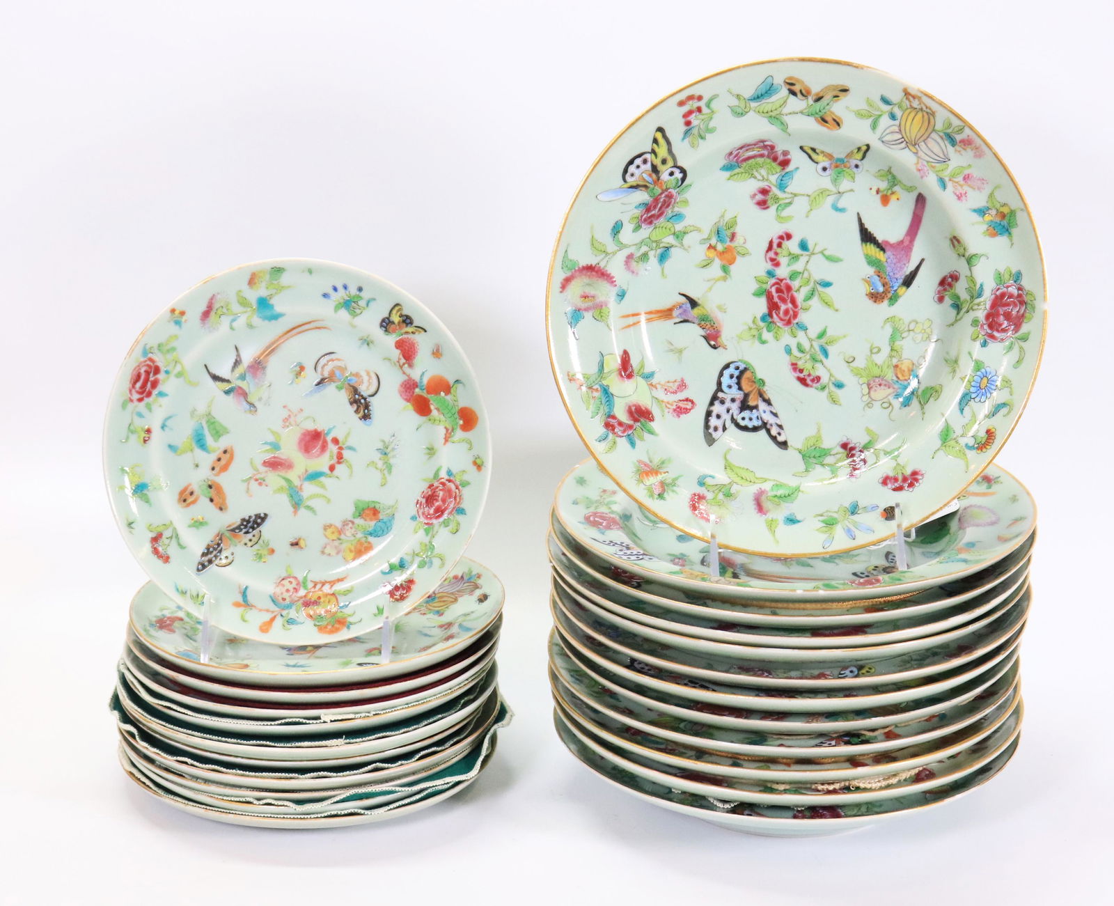 23 Chinese 19 C Celadon Porcelain Soup & Luncheon (1 of 9)