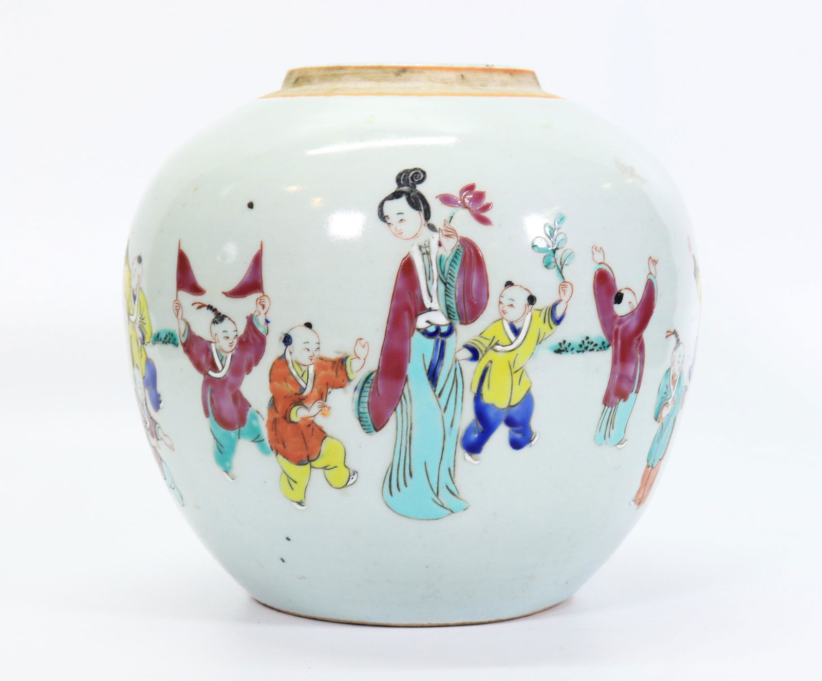 Chinese 19 C Rose Porcelain Large Ginger Jar (1 of 6)