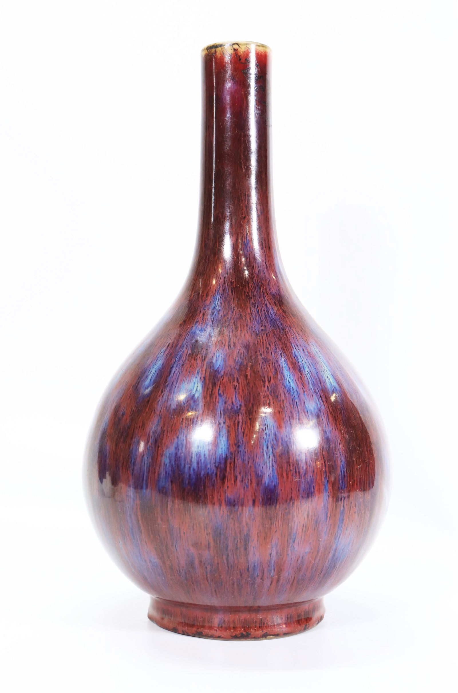 Chinese Flambe Glazed Porcelain Bottle Vase (1 of 6)