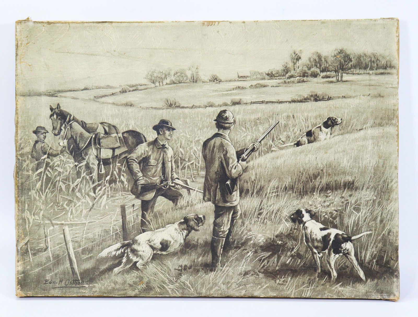 Edmund Henry Osthaus Grisaille Mixed Hunting Print (1 of 3)