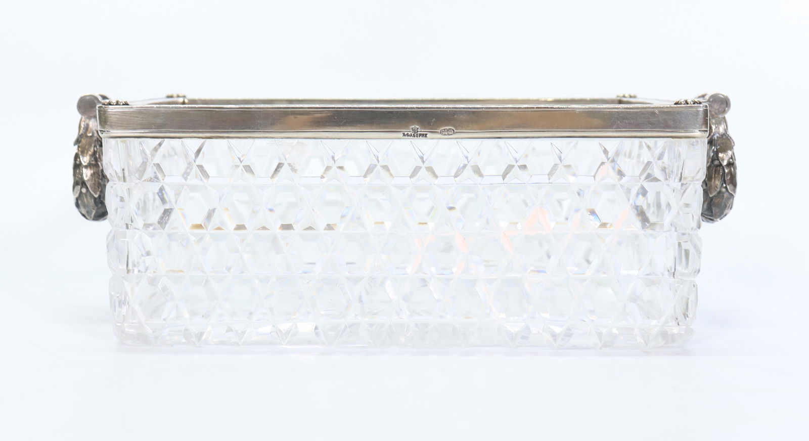 Russian Cut Glass; Faberge Silver Edge & Handles (1 of 7)