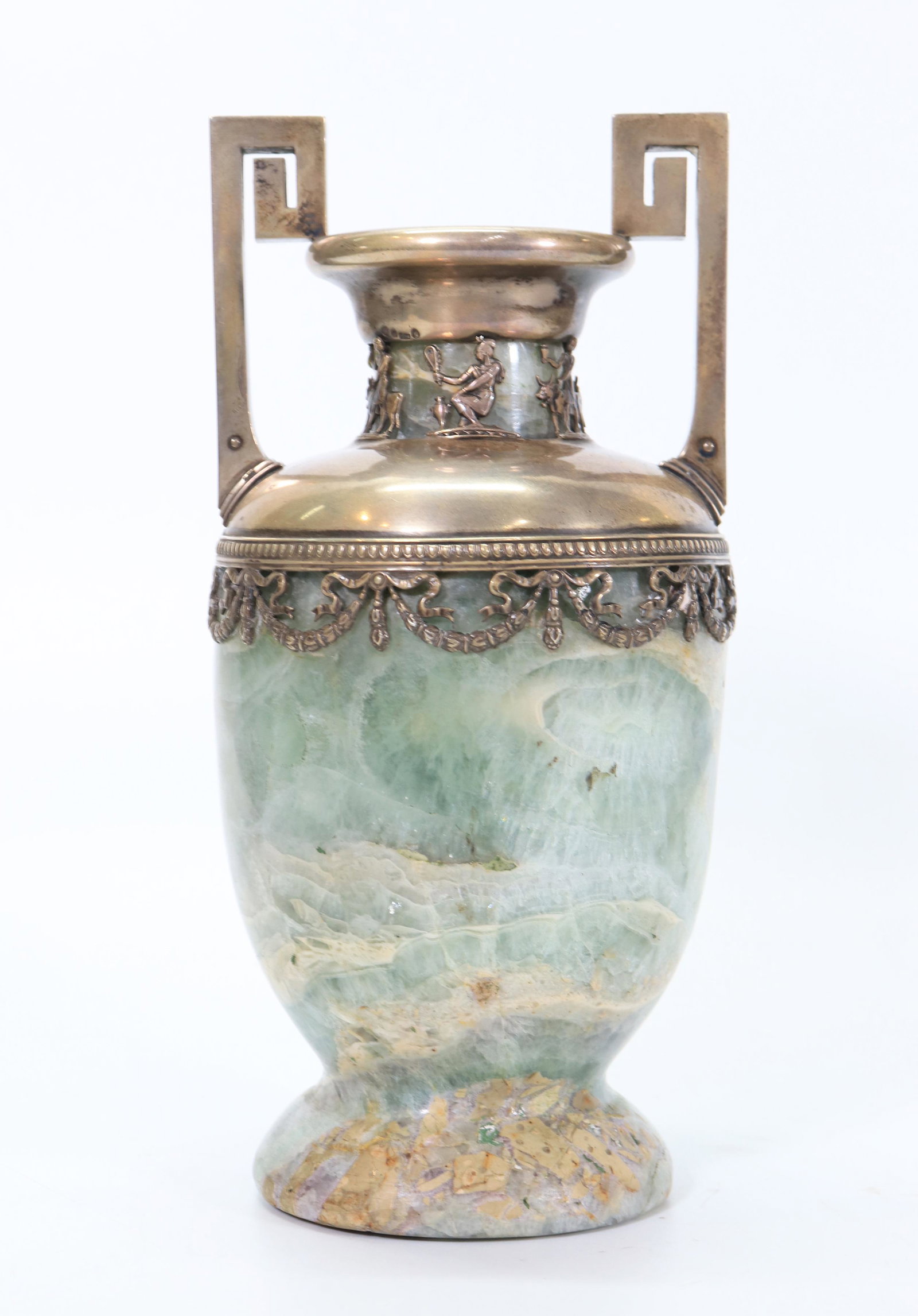 Russian Faberge Silver Mounted Crystal Urn (1 of 6)