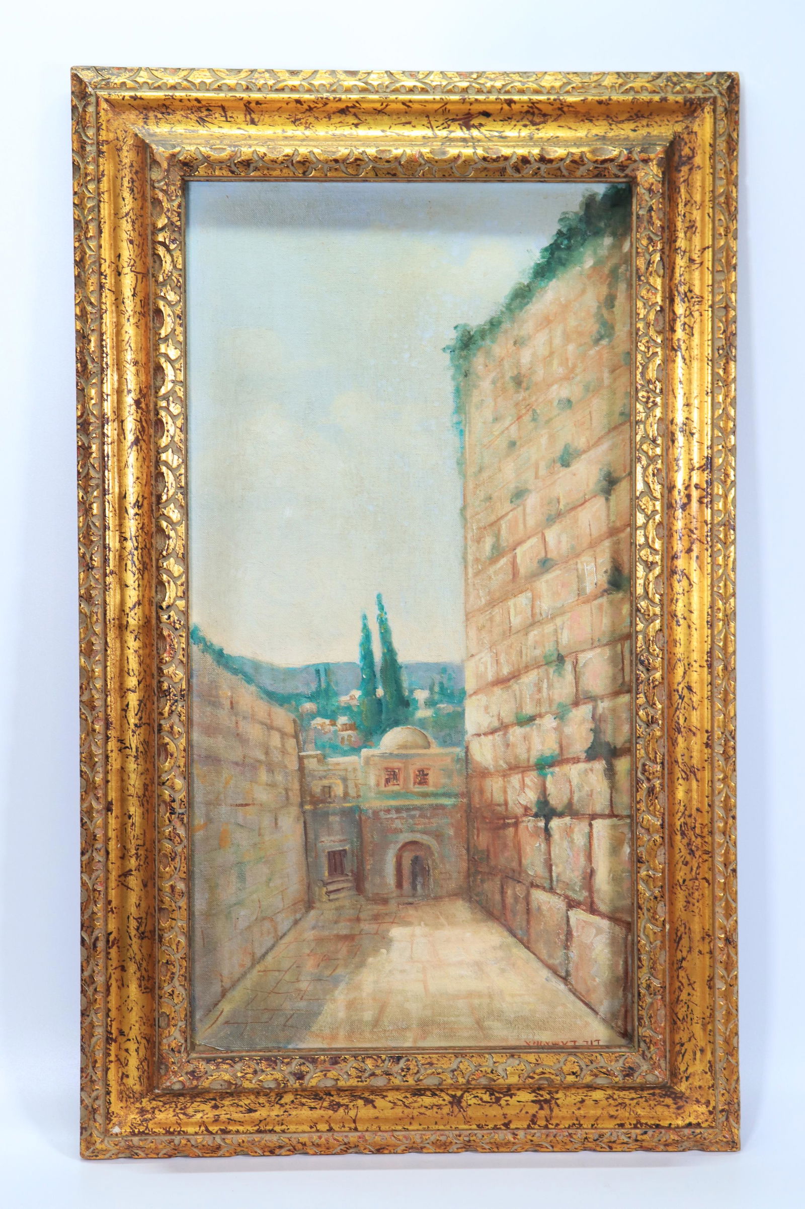 Oil on Canvas Board Wailing Wall Jerusalem (1 of 5)