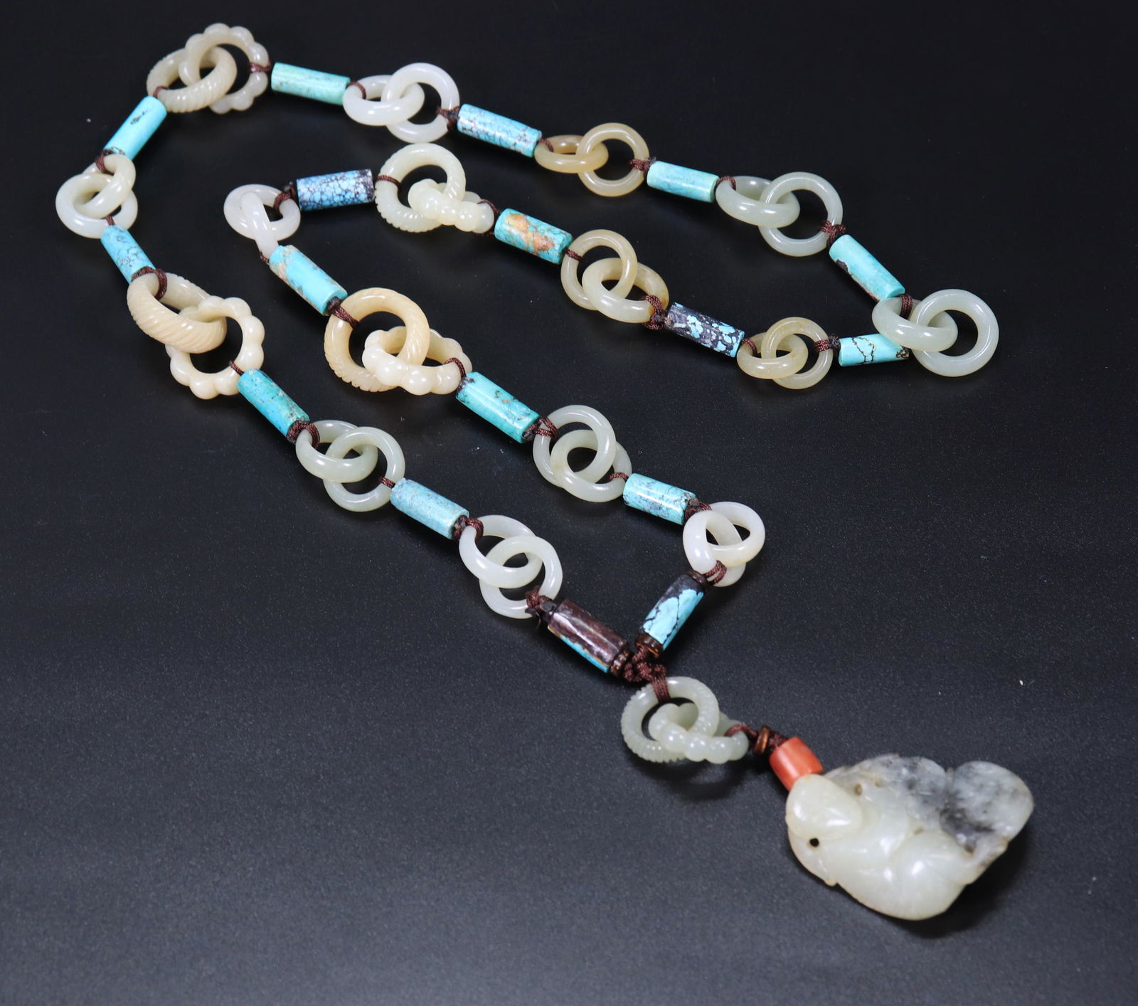 17 Chinese Qing Dbl White Jade Earrings & Pendant (1 of 6)