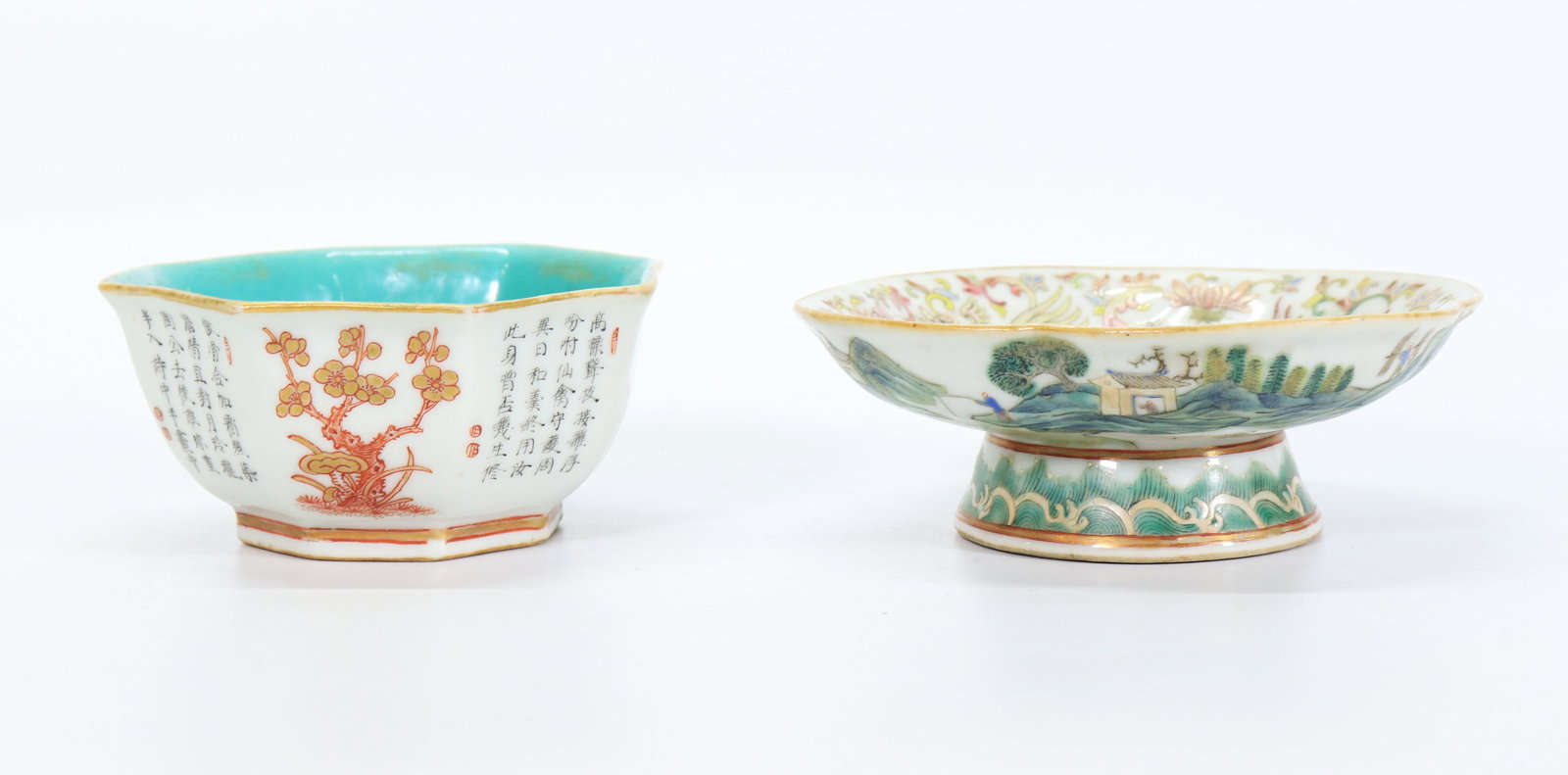 2 Fine Chinese 19 C Enameled Porcelain Bowls (1 of 8)
