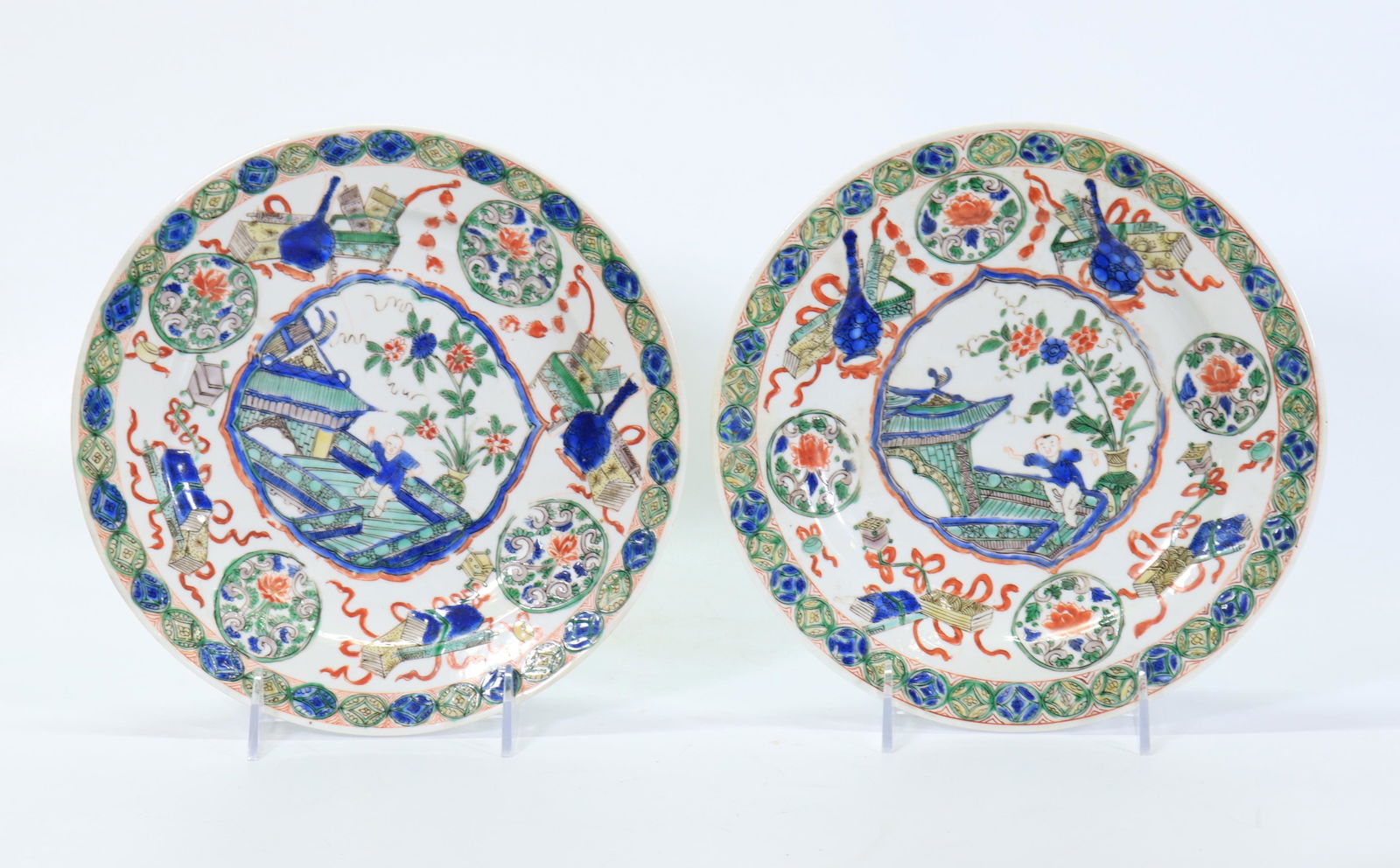 Pr Chinese Kangxi Famille Verte Porcelain Plates (1 of 5)