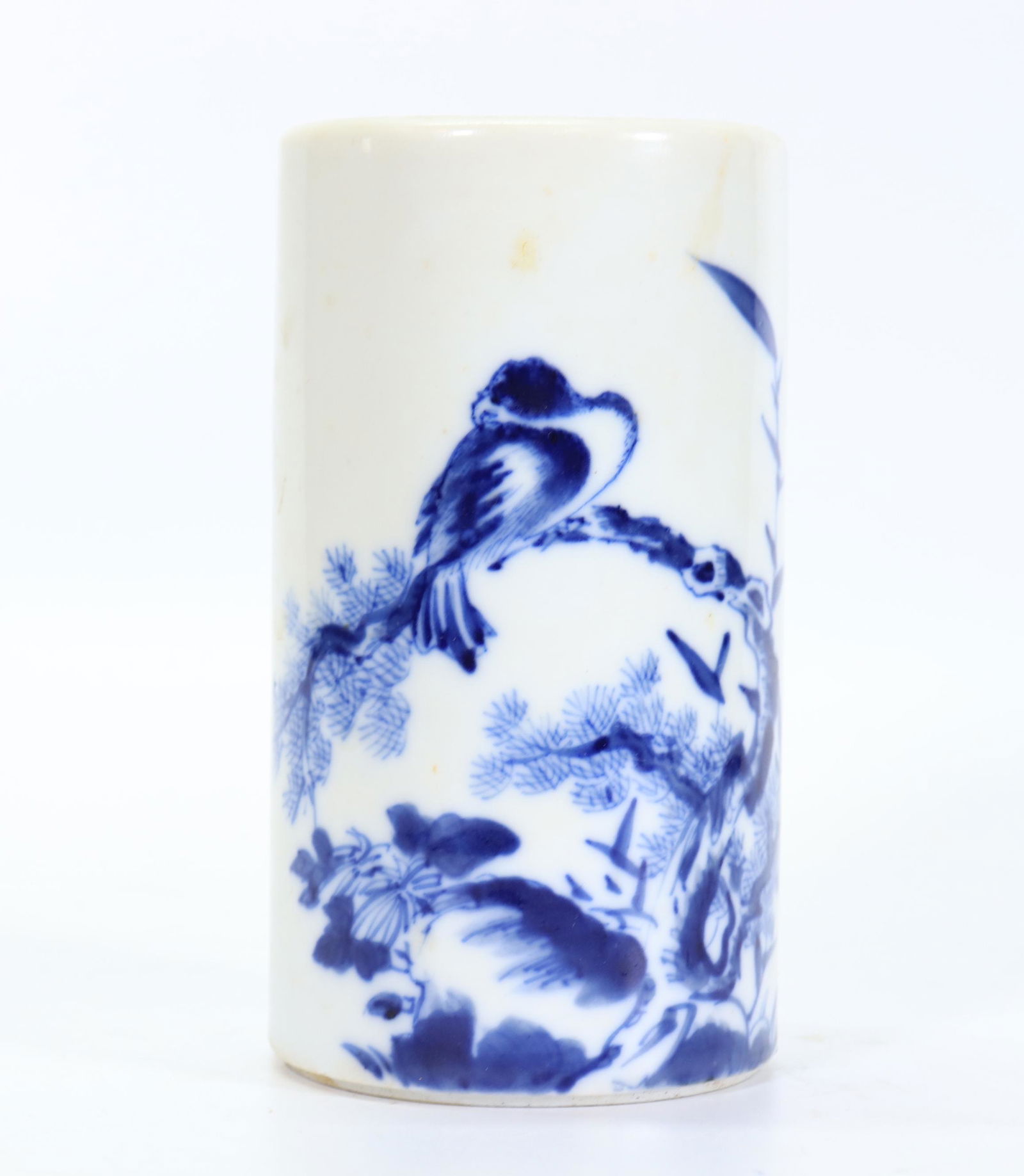 Chinese Blue & White Porcelain Brush Pot (Bitong) (1 of 4)