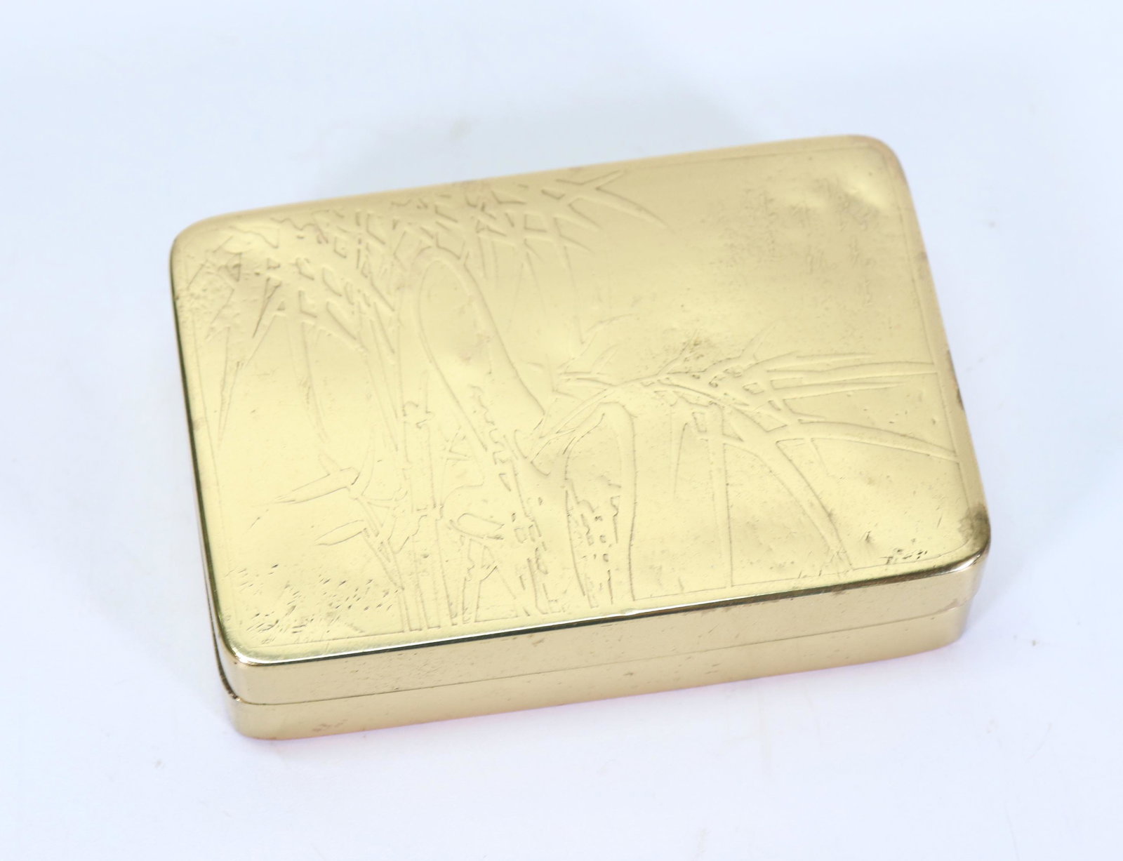 Chinese Copper Bronze Rectangular Ink Box & Cover (1 of 4)