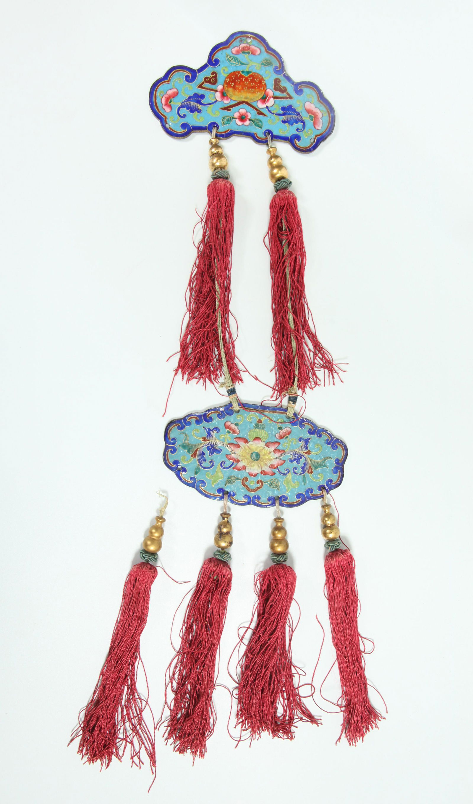 2 Chinese 18/19 C Canton Enamel Tassel Plaques (1 of 4)