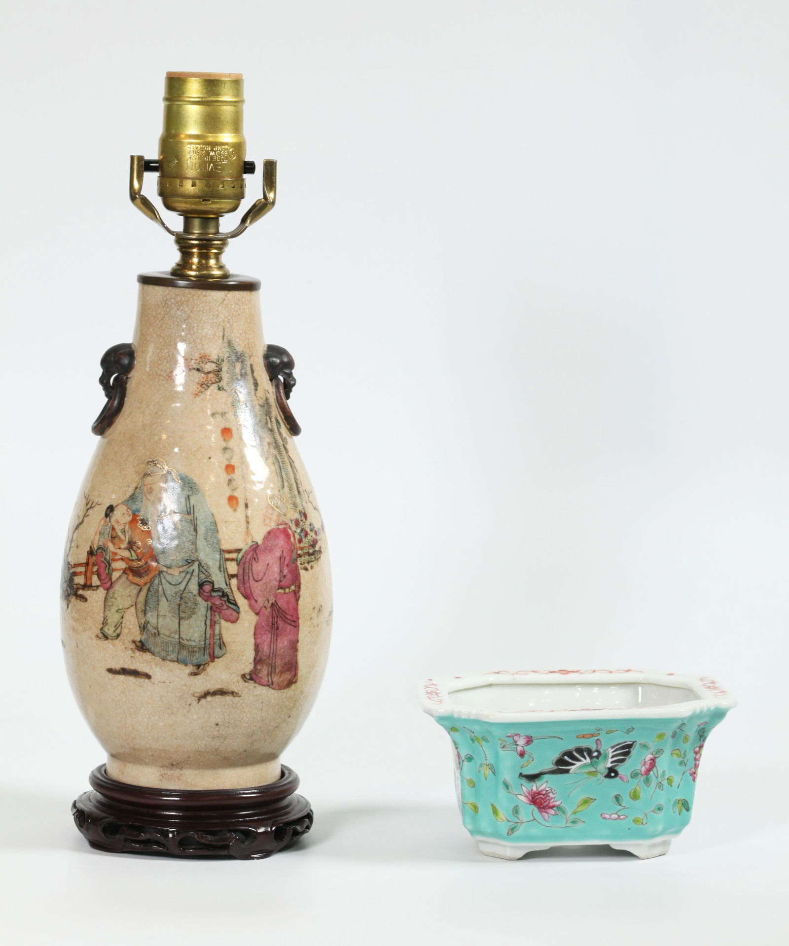 Chinese Enameled Porcelain Vase & Small Planter (1 of 6)