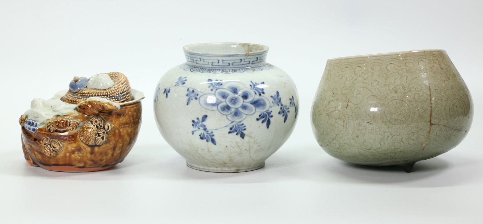 Korean Porcelain Blue White Jar; Hirado & Celadon (1 of 6)