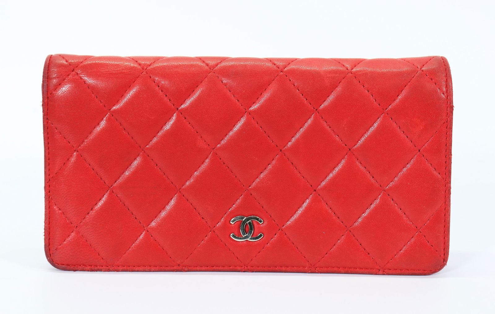 Vintage Chanel Red Quilted Lambskin Wallet (1 of 4)