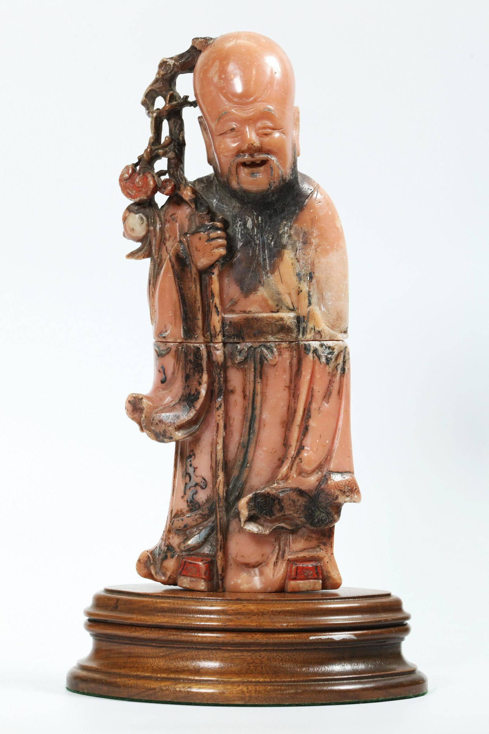 Chinese Translucent Soapstone Immortal Wood Stand (1 of 5)