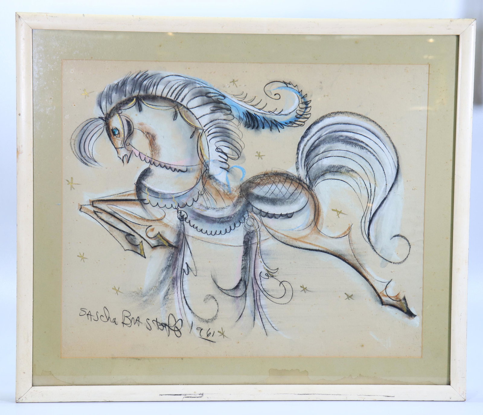 Sascha Brastoff; Pastel 'Star Steed' Horse 1961 (1 of 3)