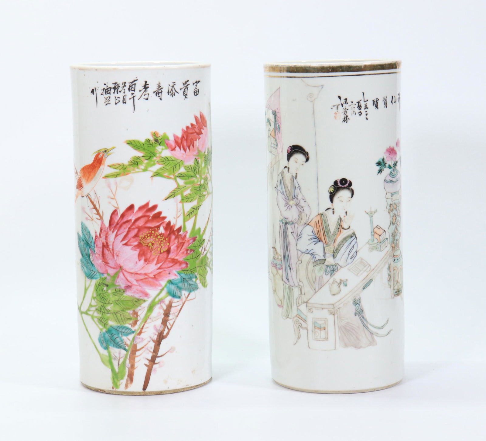 2 - Chinese Enameled Porcelain Hat Stands (1 of 5)