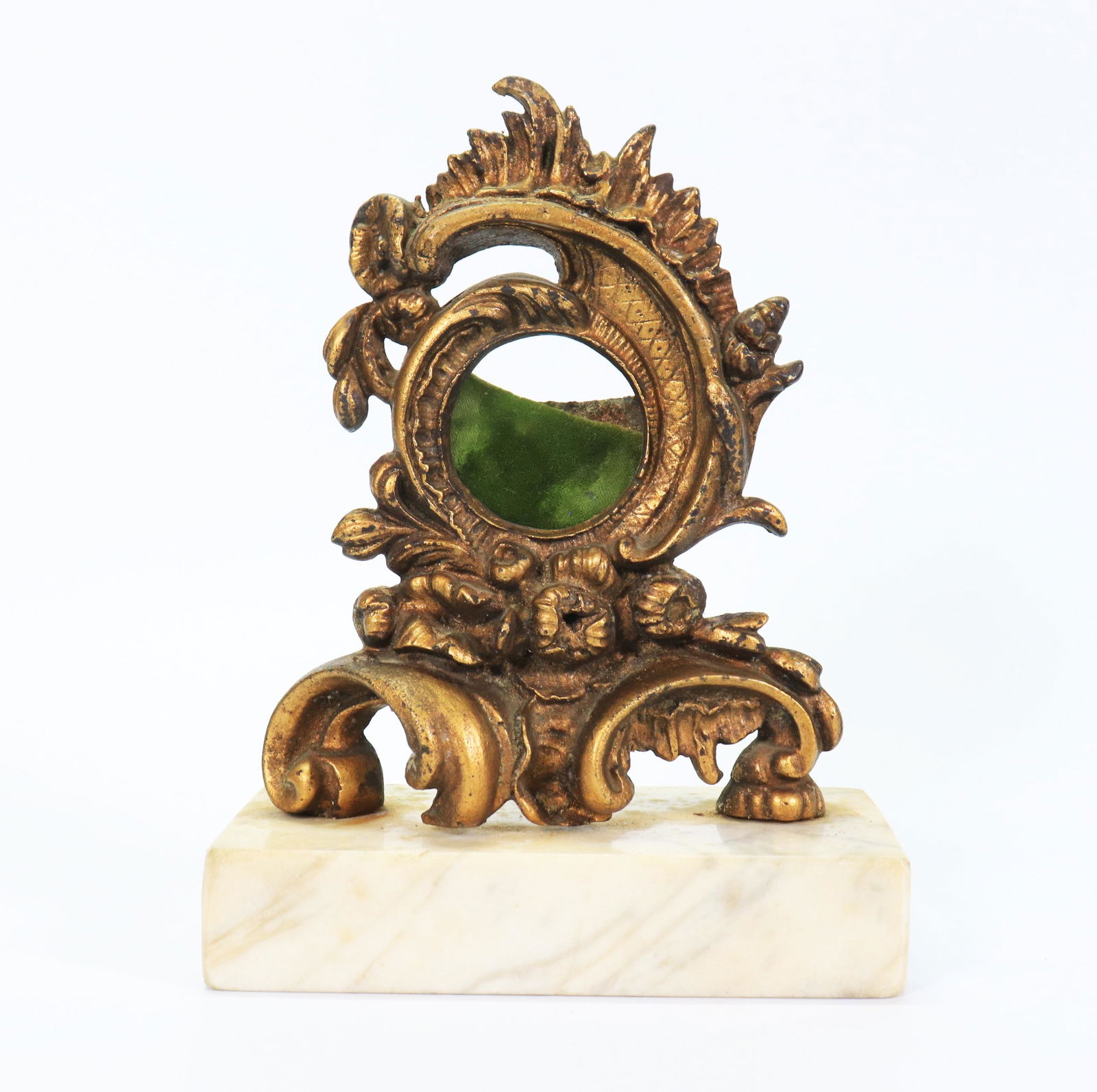 Gilt Cast Iron 19th C Baroque Pocket Watch Holder (1 of 5)