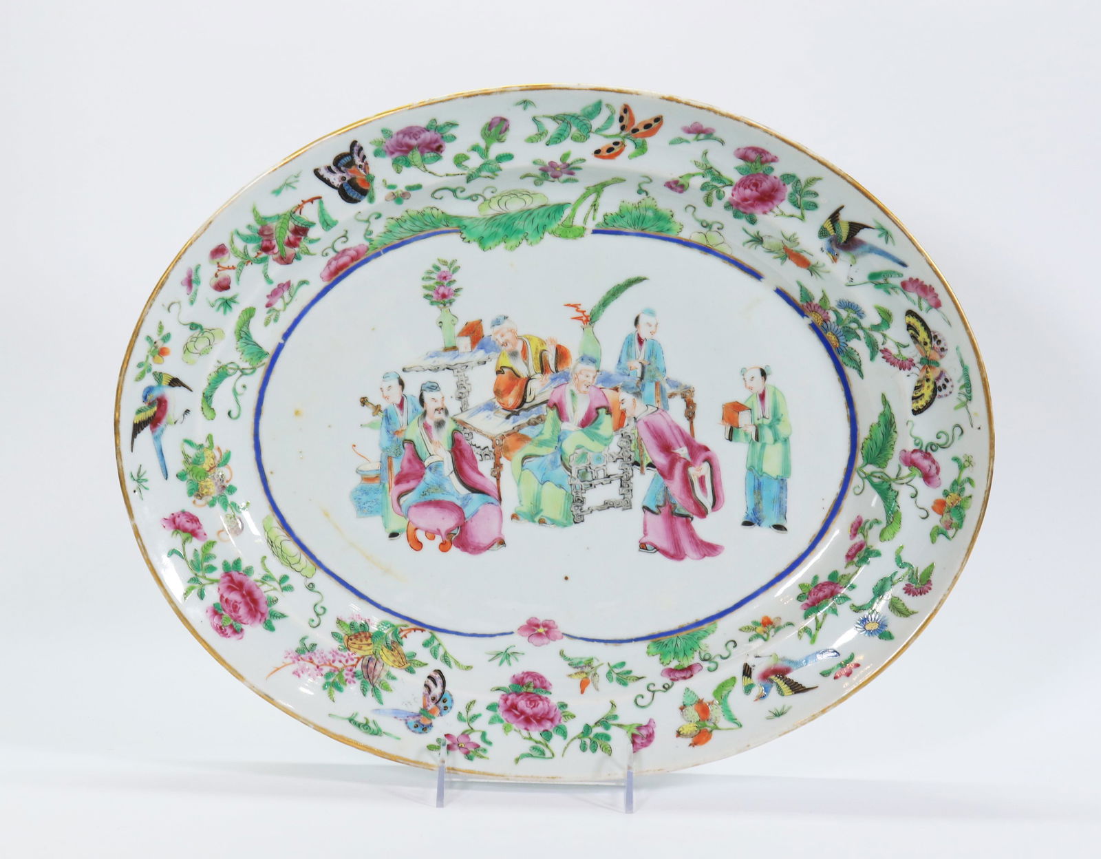 Chinese Export 19 C Mandarin Porcelain Platter (1 of 4)
