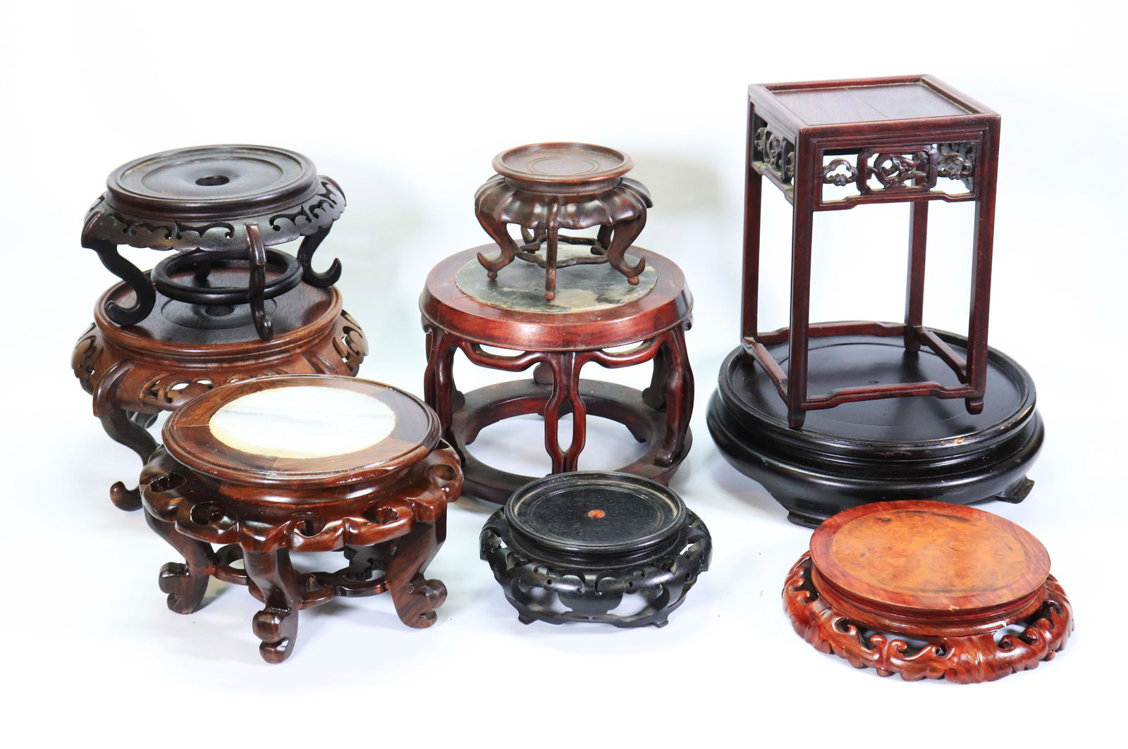 9 Chinese Hard Wood Stands or Miniature Tables (1 of 7)