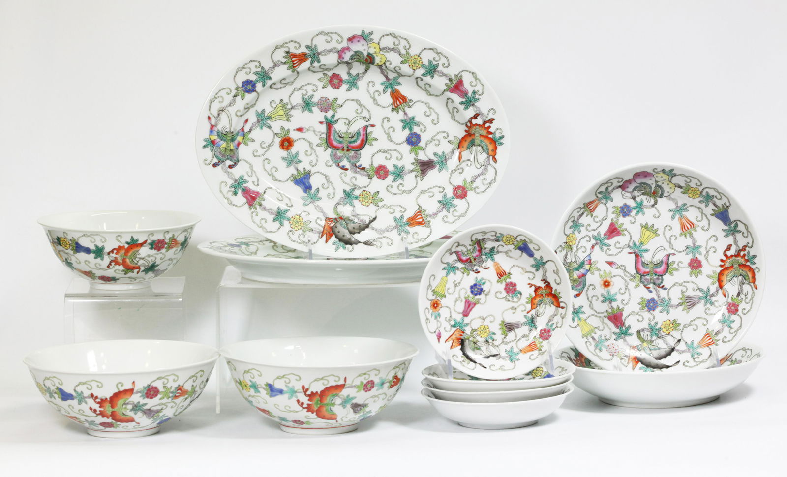 11 Chinese Famille Rose Enameled Porcelains (1 of 7)