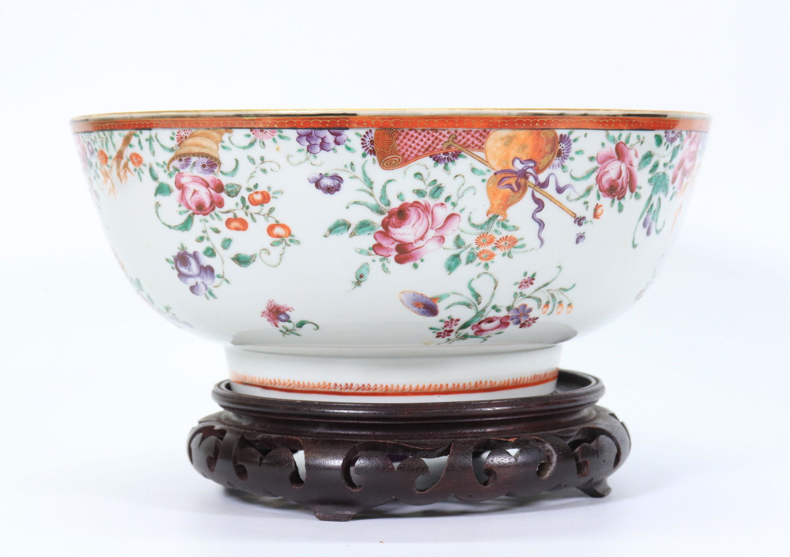 Chinese Export Famille Rose Porcelain Punch Bowl (1 of 5)