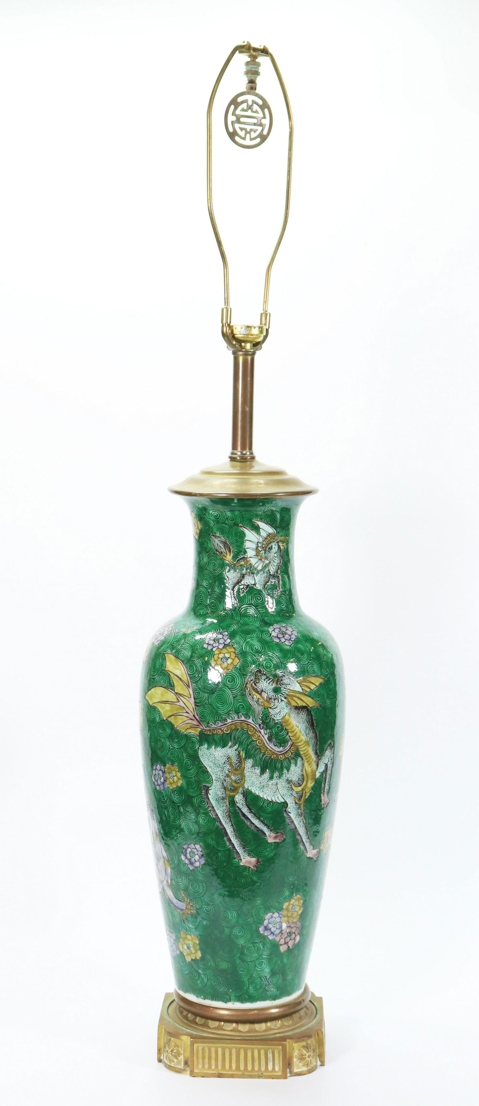 Chinese Famille Verte Over Biscuit Porcelain Vase (1 of 5)