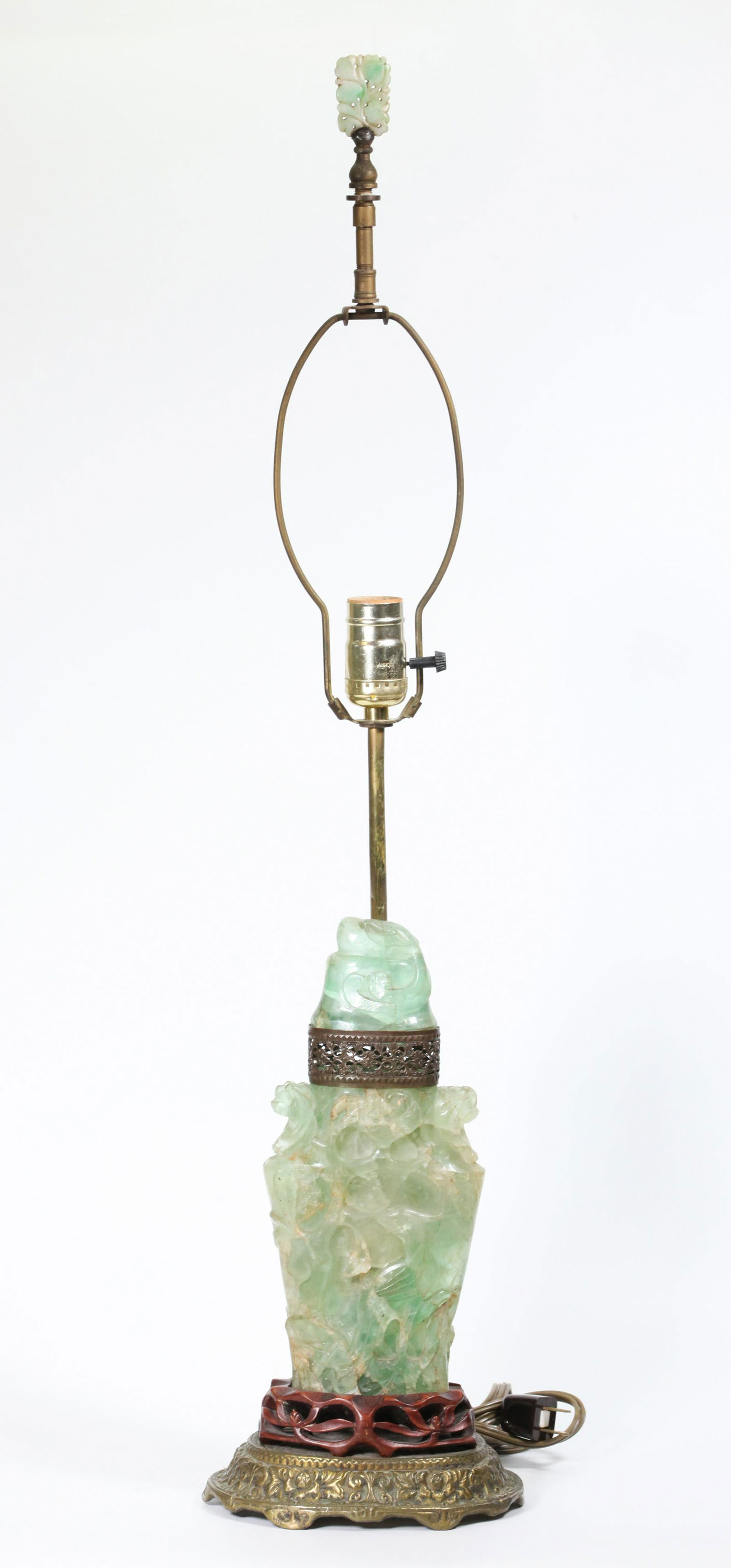 Chinese Carved Green Quartz / Flourite Vase (1 of 6)