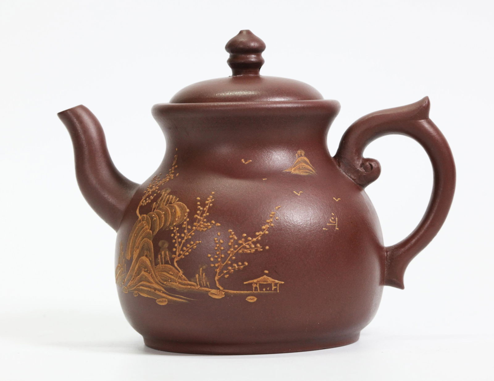 Chinese Yixing Pear-Shape Teapot Light Slip Design (1 of 5)