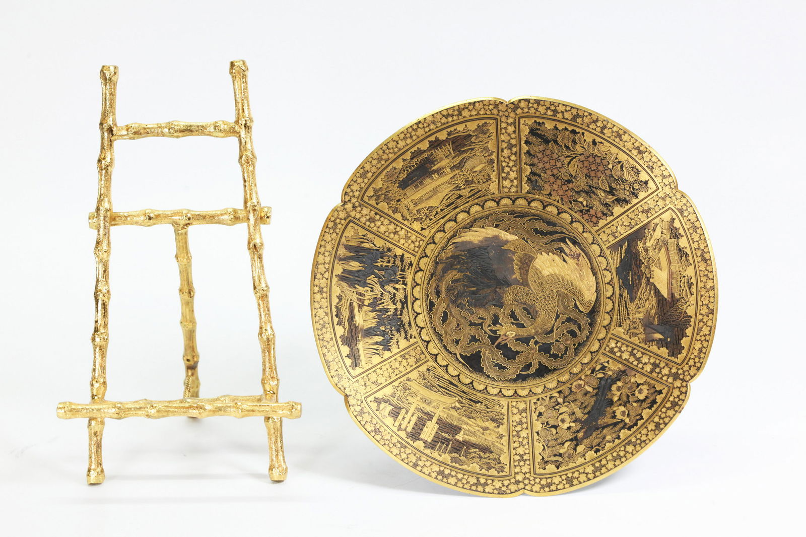 Fine Japanese Gold & Silver Wire Inlaid Iron Plate (1 of 5)