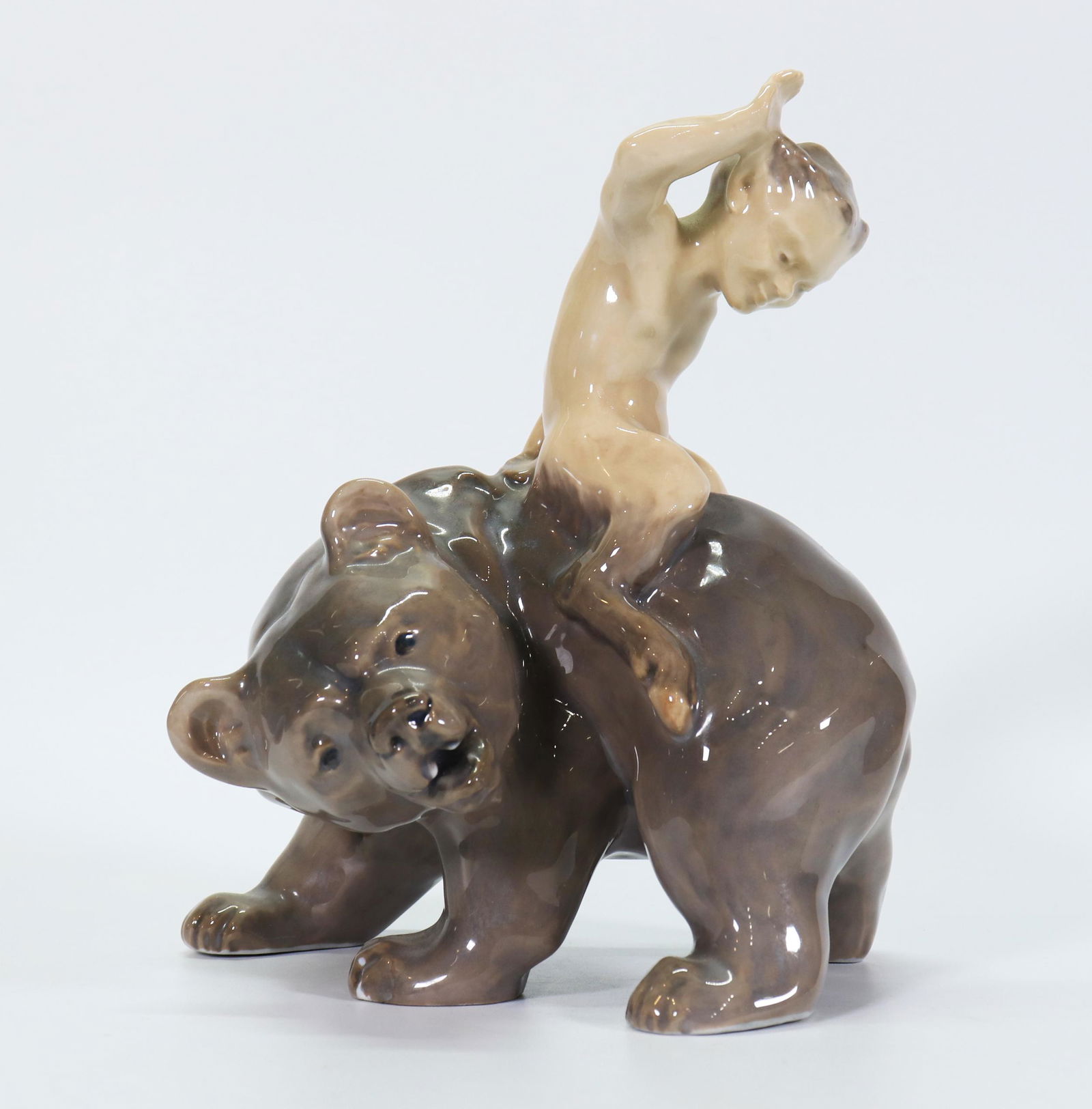 Royal Copenhagen Porcelain Faun Riding Bear #976 (1 of 5)