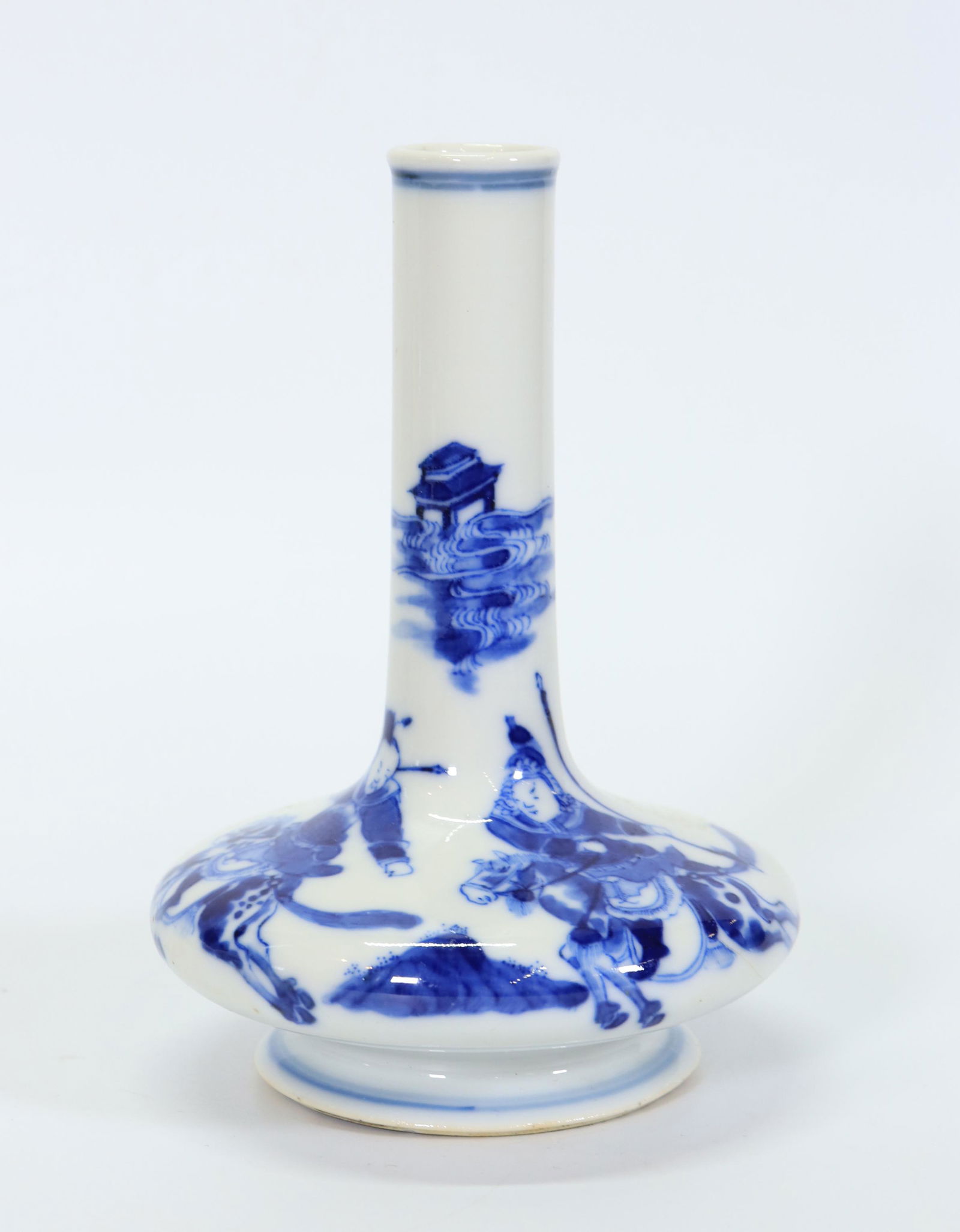 Chinese Qing Blue & White Porcelain Cabinet Vase (1 of 6)