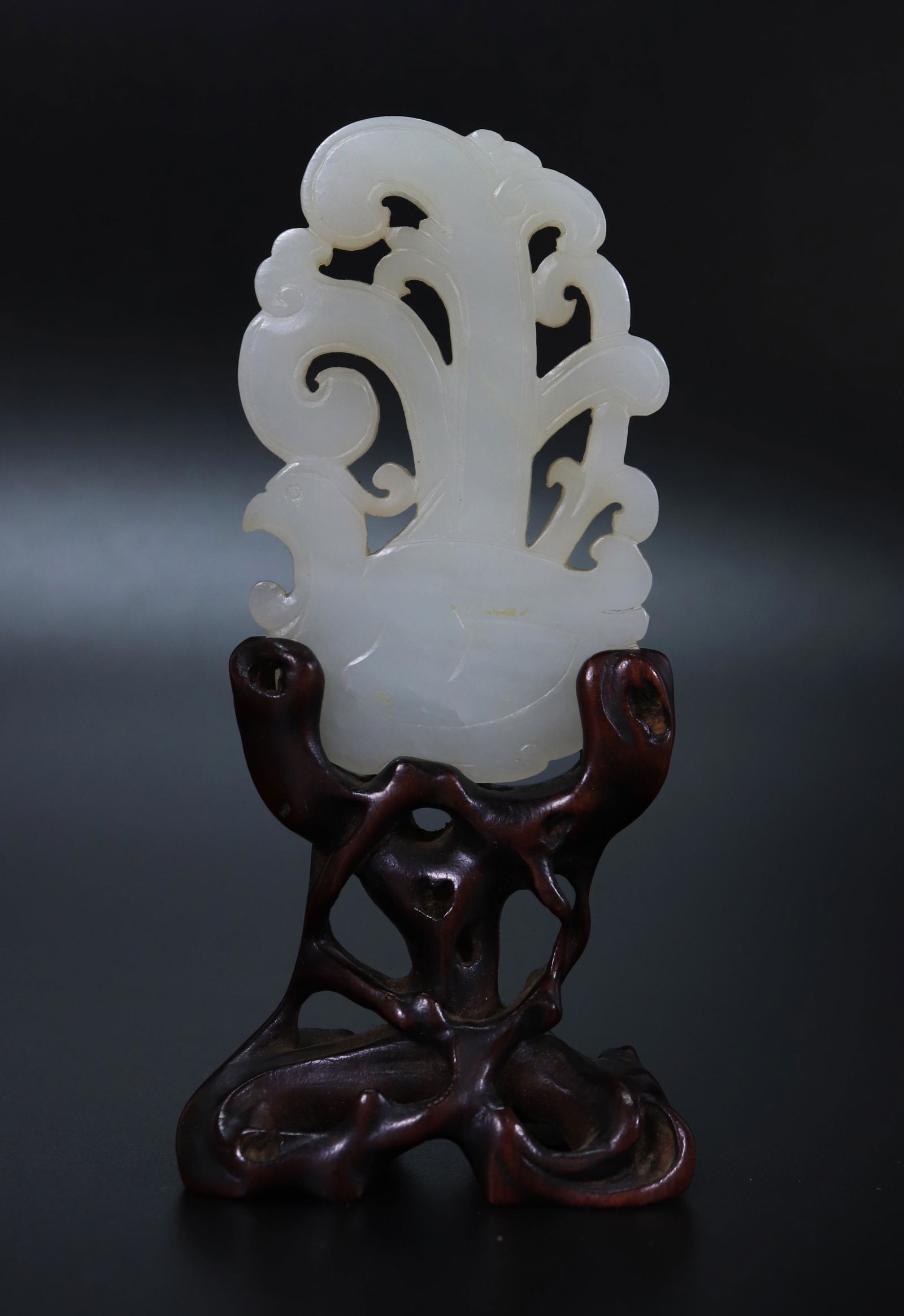 Chinese White Jade Duck & Water Plant Pendant (1 of 5)