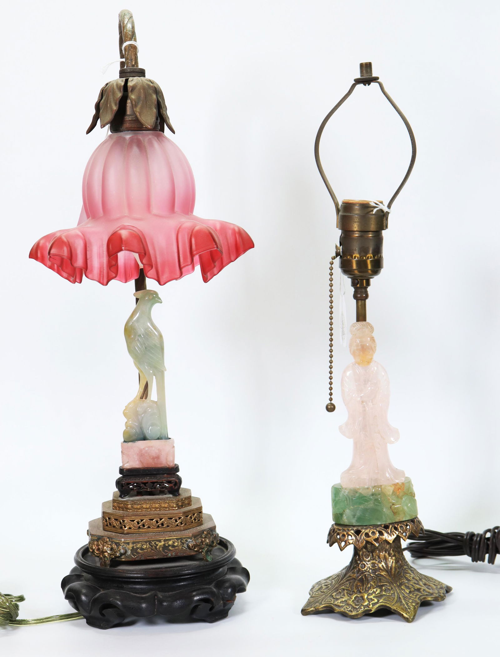 Chinese Jadeite Phoenix Bird, Rose Quartz Lady (1 of 7)