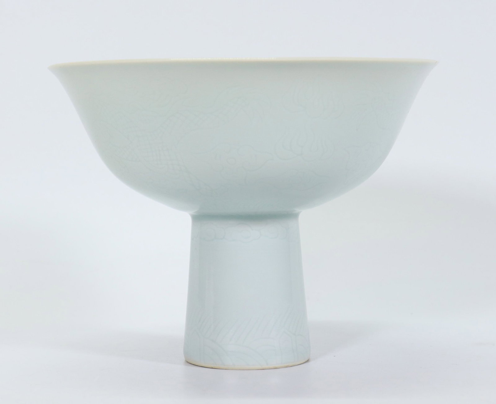 Chinese "Anhua" Dragon White Porcelain Stem Cup (1 of 7)