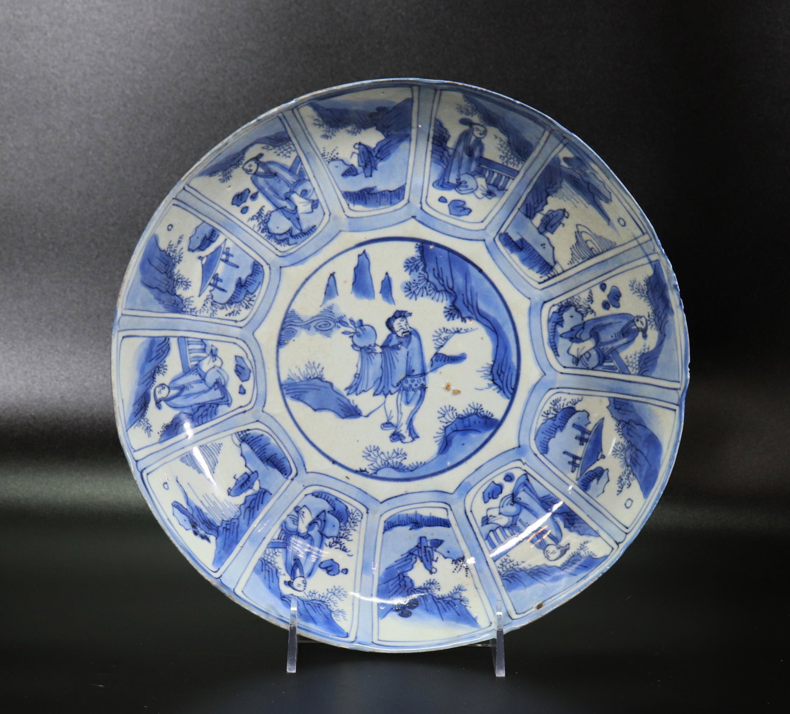 Chinese Late Ming Blue & White Porcelain Plate (1 of 6)