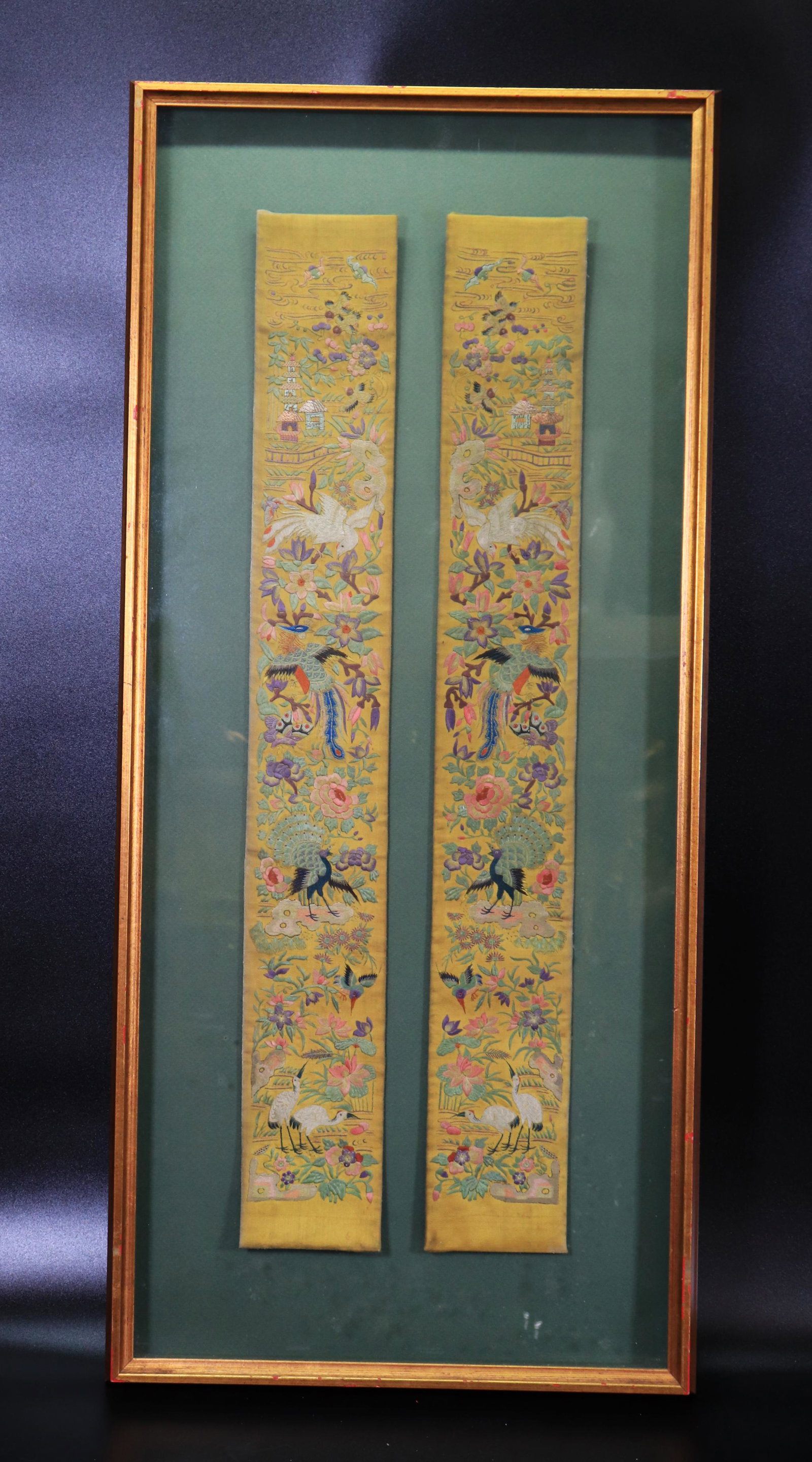 Pair Chinese Embroidered Bird Sleeve Borders (1 of 5)