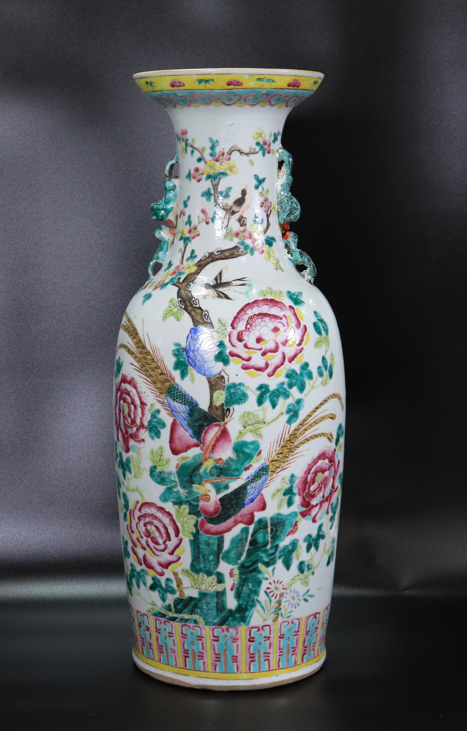 Chinese 19th C Famille Rose Porcelain Large Vase (1 of 6)