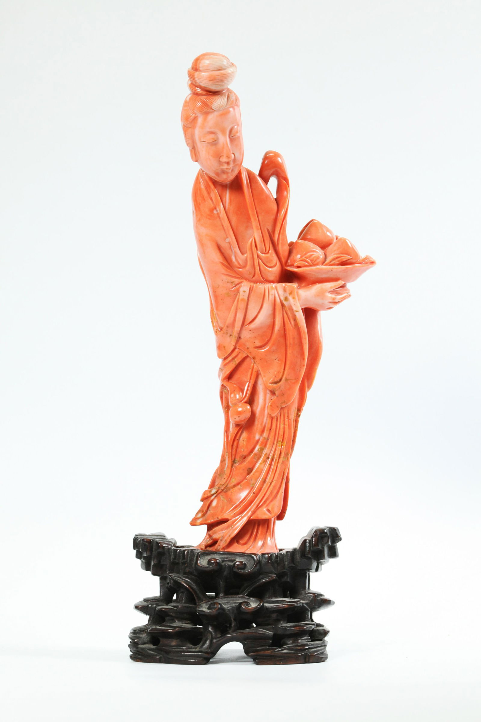 Fine & Large Chinese 19th Century Coral Lady; 710G (1 of 7)