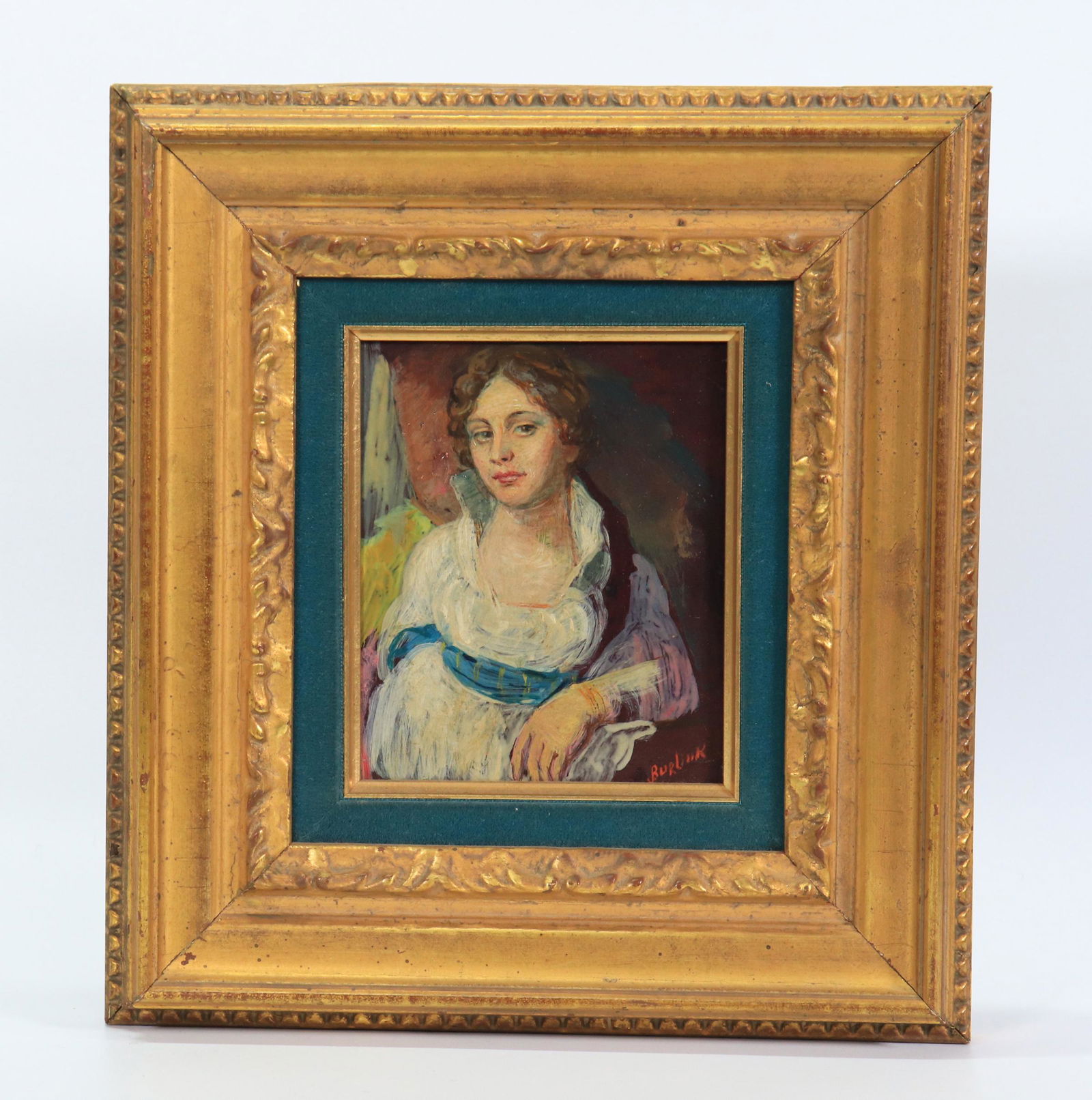 David Burliuk, Oil Panel, " Reynolds Girl" (1 of 4)